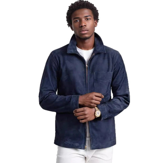 Herren modische und hochwertige Wildlederjacke R&B