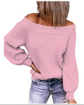 Damen Off-Shoulder Pullover mit voluminösen Ärmeln R&B