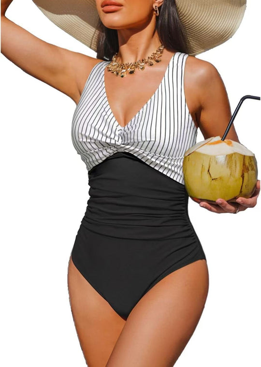 Damen Eleganter Einteiler Badeanzug mit modischem Twist R&B