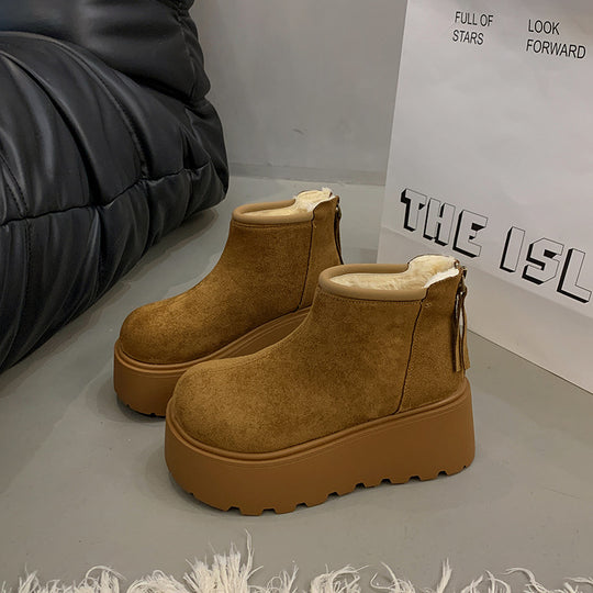 Damen Platform-Stiefelette mit kuscheligem Innenfutter R&B