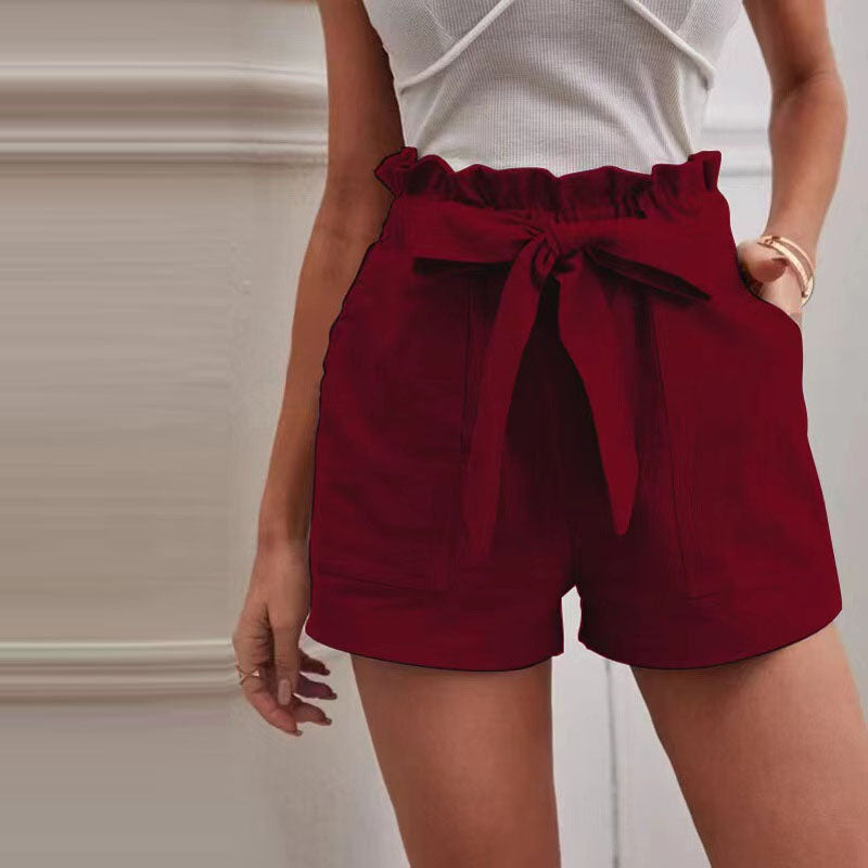 【Baumwolle】Lässige Einfarbige Shorts