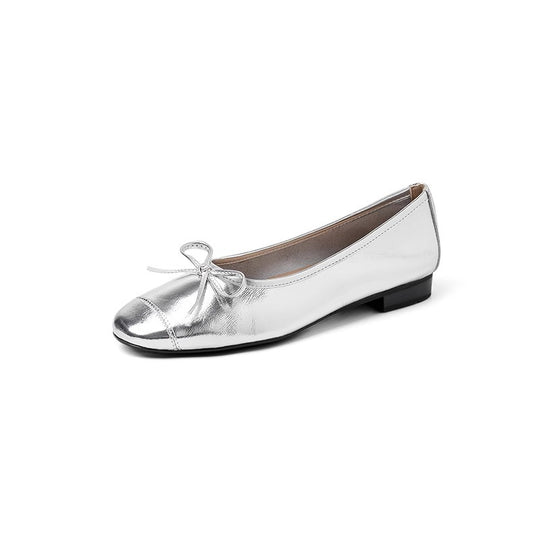 Damen Ballerinas mit schicker Schleifenverzierung und elegantem Metallfinish R&B