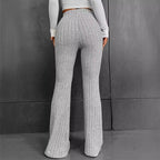 Damen Flared Stretch-Hose mit vertikalem Rippmuster R&B