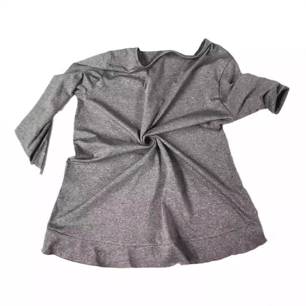 Damen Raffiniertes V-Ausschnitt Oberteil mit asymmetrischem Saum R&B