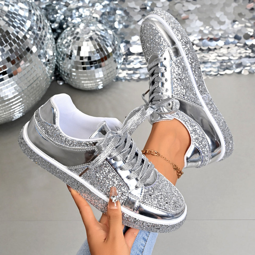 Damen Glitzernde Sneakers mit atmungsaktivem Innenfutter R&B