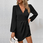 Damen Wickelkleid mit eleganter Struktur