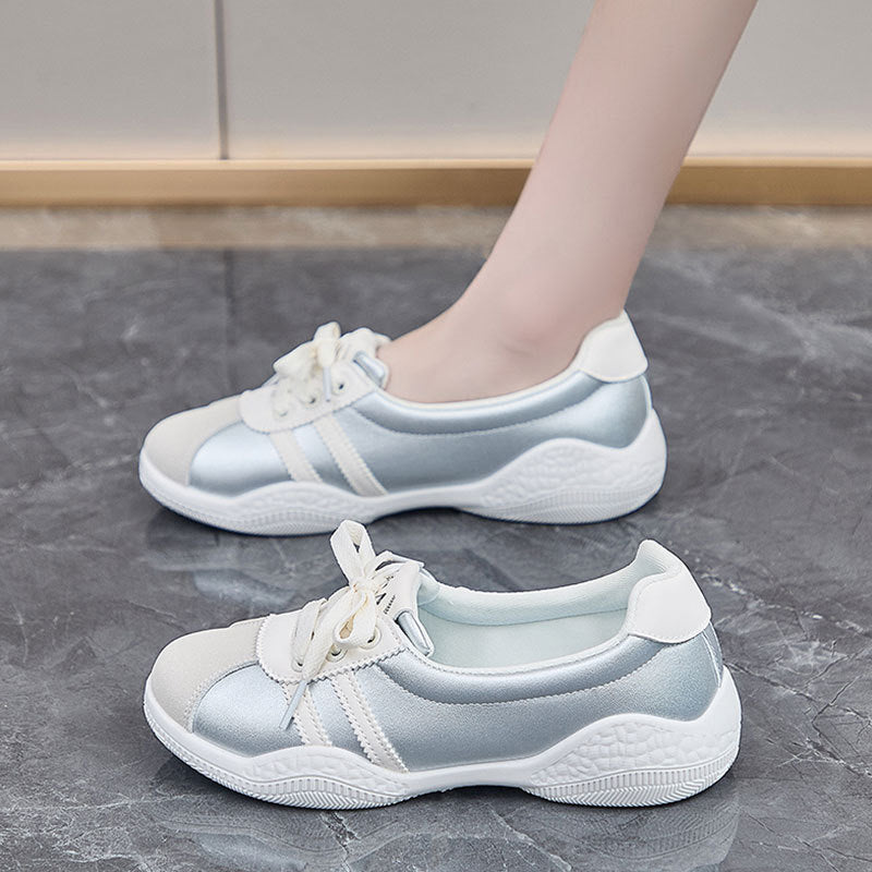 Damen Sportliche Sneakers mit atmungsaktiver Satin-Oberfläche und rutschfester Laufsohle R&B