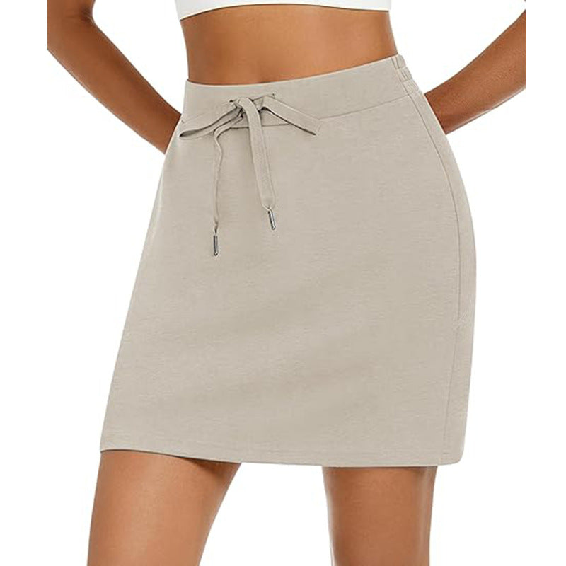 Damen Sportlicher Minirock mit Verstellbarem Kordelzug und Seitlichen Taschen R&B