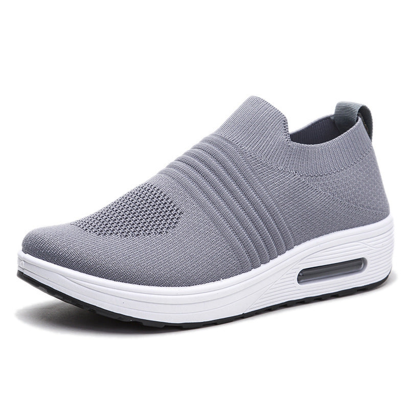 Damen Komfortable Slip-On Sneakers mit atmungsaktiver Strickoberfläche und dämpfender Sohle R&B