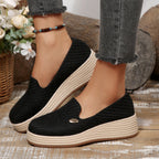 Damen bequeme Slip-On Sneakers mit anatomischem Fußbett und texturiertem Obermaterial R&B