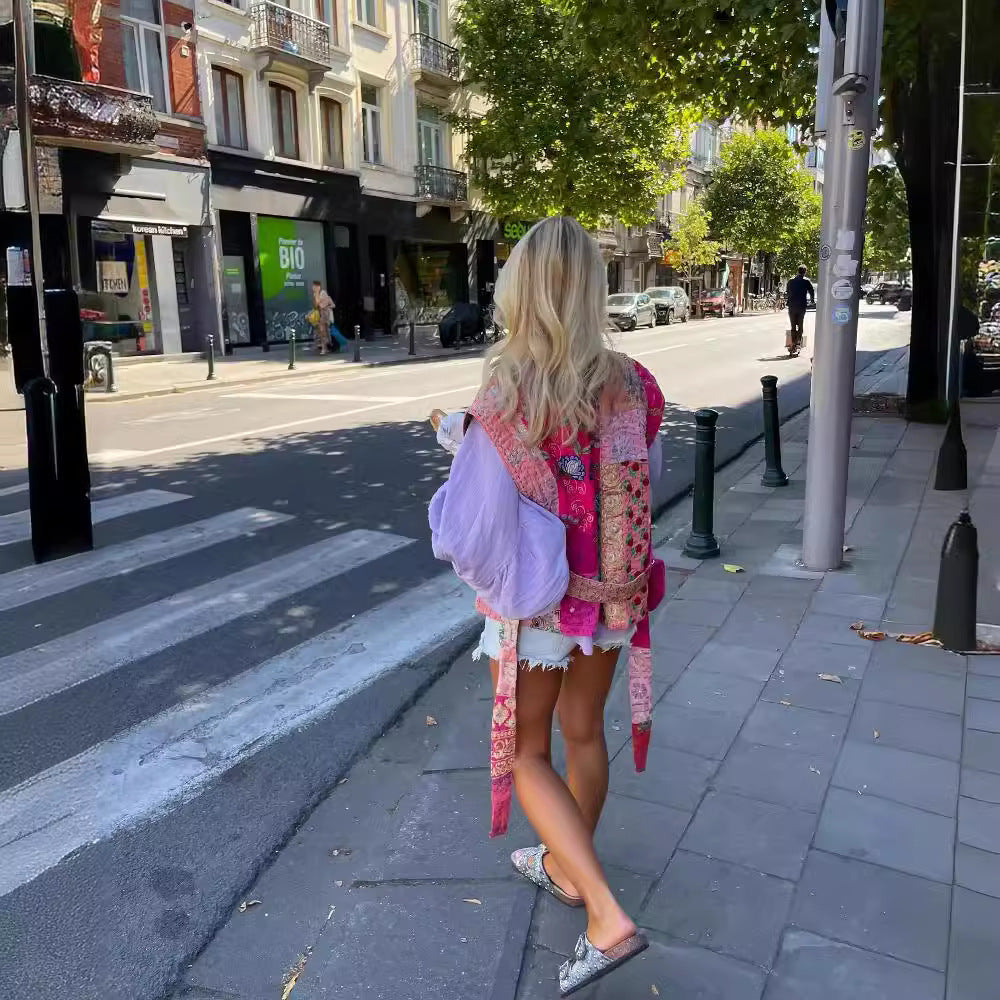 Damen Kurze, bestickte Sommerjacke R&B