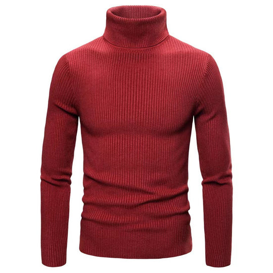 Herren hochwertiger Rollkragenpullover aus feinem Rippstrick R&B