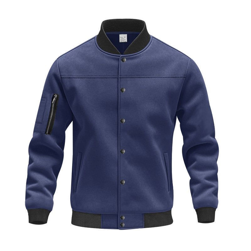 Herren modische Collegejacke mit praktischen Reißverschlusstaschen und elastischen Bündchen R&B