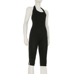 Damen körperbetonter Jumpsuit mit tiefem Rückenausschnitt und reinem Design R&B