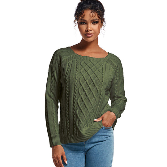 Damen Strickpullover mit stilvollem Zopfdesign R&B