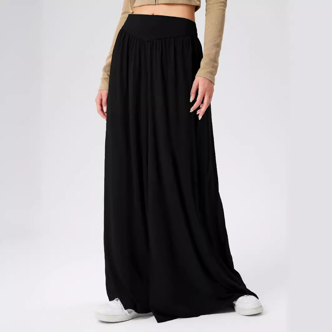 Damen Weit geschnittene Jersey-Hose mit elastischer Taille und elegantem Fall R&B