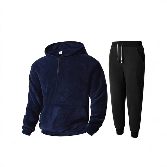 Herren kuscheliges Fleece-Hoodie und Jogginghose Set R&B