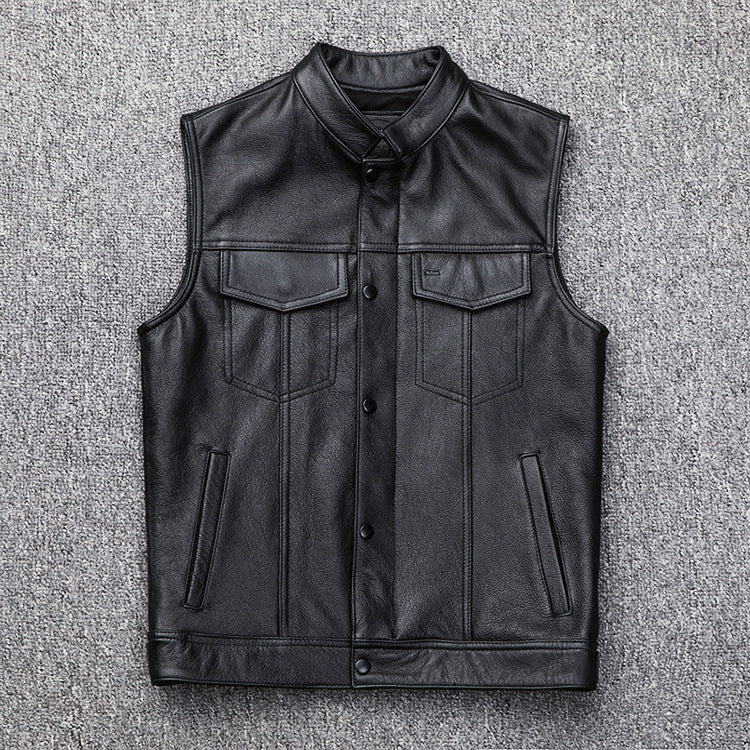 Herren elegante weste mit praktischen Taschen und Stehkragen R&B