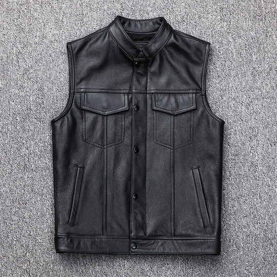 Herren elegante weste mit praktischen Taschen und Stehkragen R&B