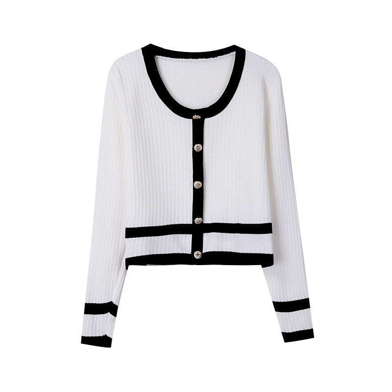 Damen modische Strickjacke im lässigen Schnitt mit Knopfleiste R&B