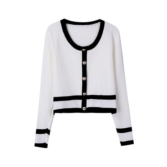 Damen modische Strickjacke im lässigen Schnitt mit Knopfleiste R&B