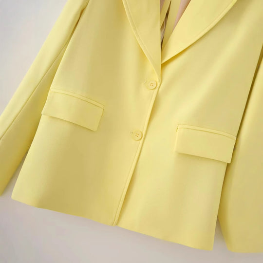 Damen elegante Blazerjacke mit strukturiertem Gewebe und praktischen Taschen R&B