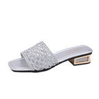 Damen Offene Mules mit geflochtenem Riemendesign R&B