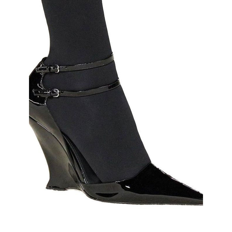 Damen Wedge-Pumps mit dekorativem Riemendesign R&B