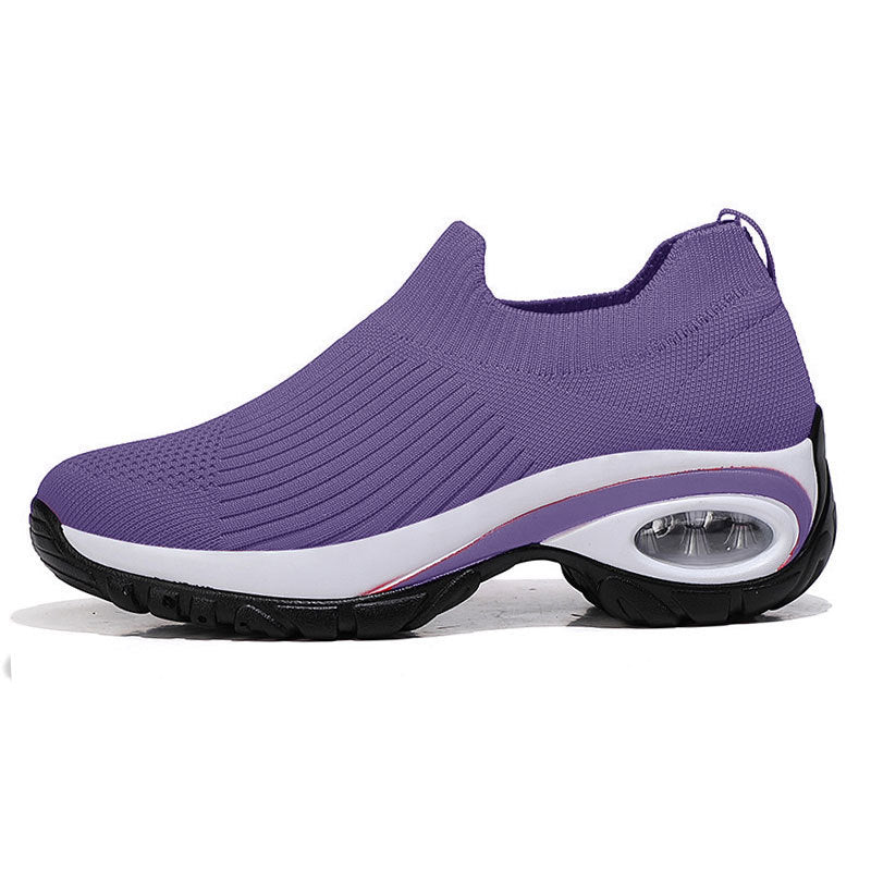 Damen Komfortable Slip-On Sneakers mit atmungsaktiver Strickoberfläche R&B