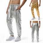 Herren Sportliche Relaxed-Fit Trainingshose mit reflektierender Oberfläche