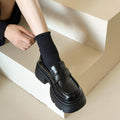 Damen modische Schnürloafers mit stabiler Plattformsohle und eleganter Riemenverzierung R&B