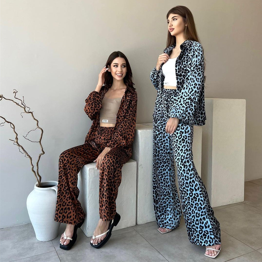 Damen Elegantes und gemütliches Lounge-Set mit Leopardenmuster R&B