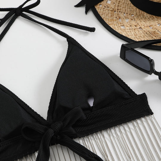 Damen Triangel-Bikini mit festlichem Fransen-Design R&B