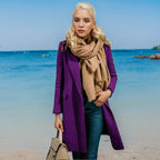 Damen Eleganter Trenchcoat mit Doppelknopfleiste und hochwertigem Material R&B
