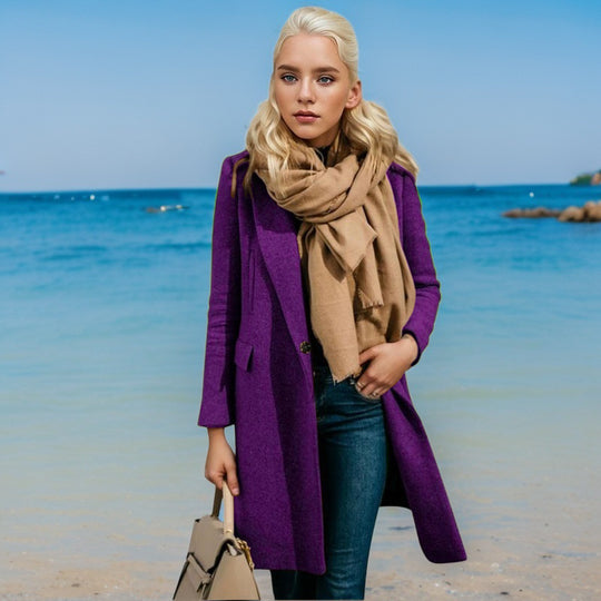 Damen Eleganter Trenchcoat mit Doppelknopfleiste und hochwertigem Material R&B