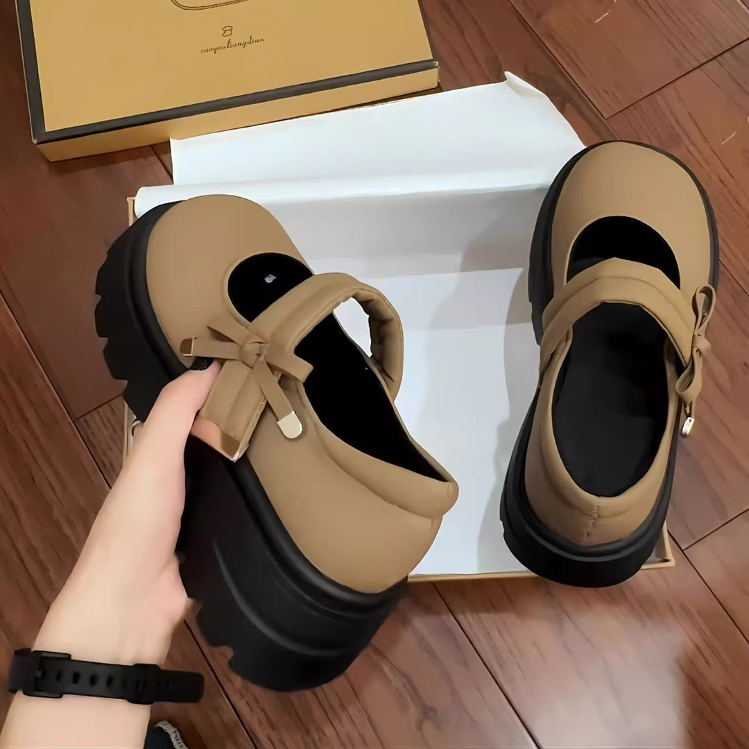 Damen Komfortable Chunky-Pantoletten mit verstellbarem Riemen und rutschfester Sohle R&B
