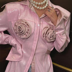 Damen Glamouröse Bluse mit 3D-Rosenapplikationen und Glitzer R&B
