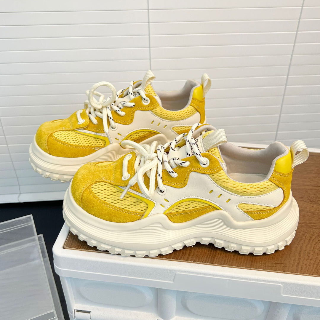 Damen Sportliche Chunky Sneakers mit atmungsaktivem Mesh und verstärktem Fersenbereich R&B