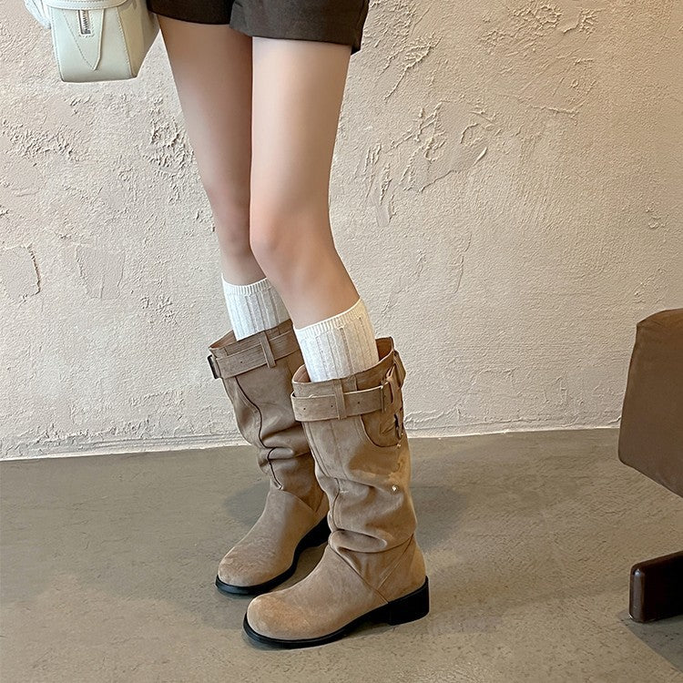 Damen modische Winterstiefel mit praktischen Schnallen und bequemem Innenfutter R&B