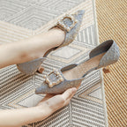 Damen modische Slingback-Pumps mit elegantem Perlenschmuck