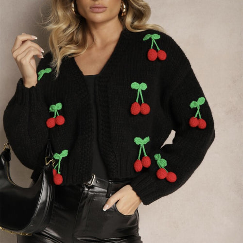 Damen Verspielter Strick-Cardigan mit dekorativen Details R&B