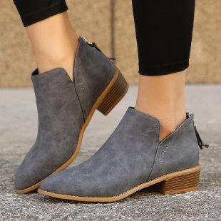 Damen modische Stiefeletten im angesagten Metallic-Look mit seitlichem Reißverschluss R&B