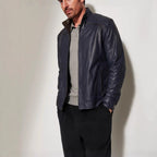 Herren modische jacke mit klassischem Stehkragen und eleganten Akzenten