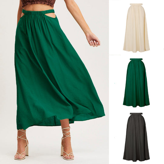 Damen Eleganter Maxirock mit fließendem Schnitt und seitlichem Schlitz R&B