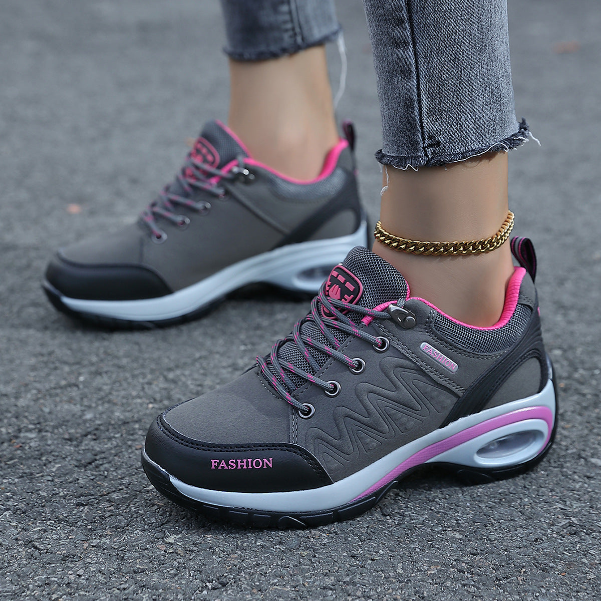 Damen Sportliche Sneakers mit dämpfender Luftpolsterung und flexibler Sohle R&B
