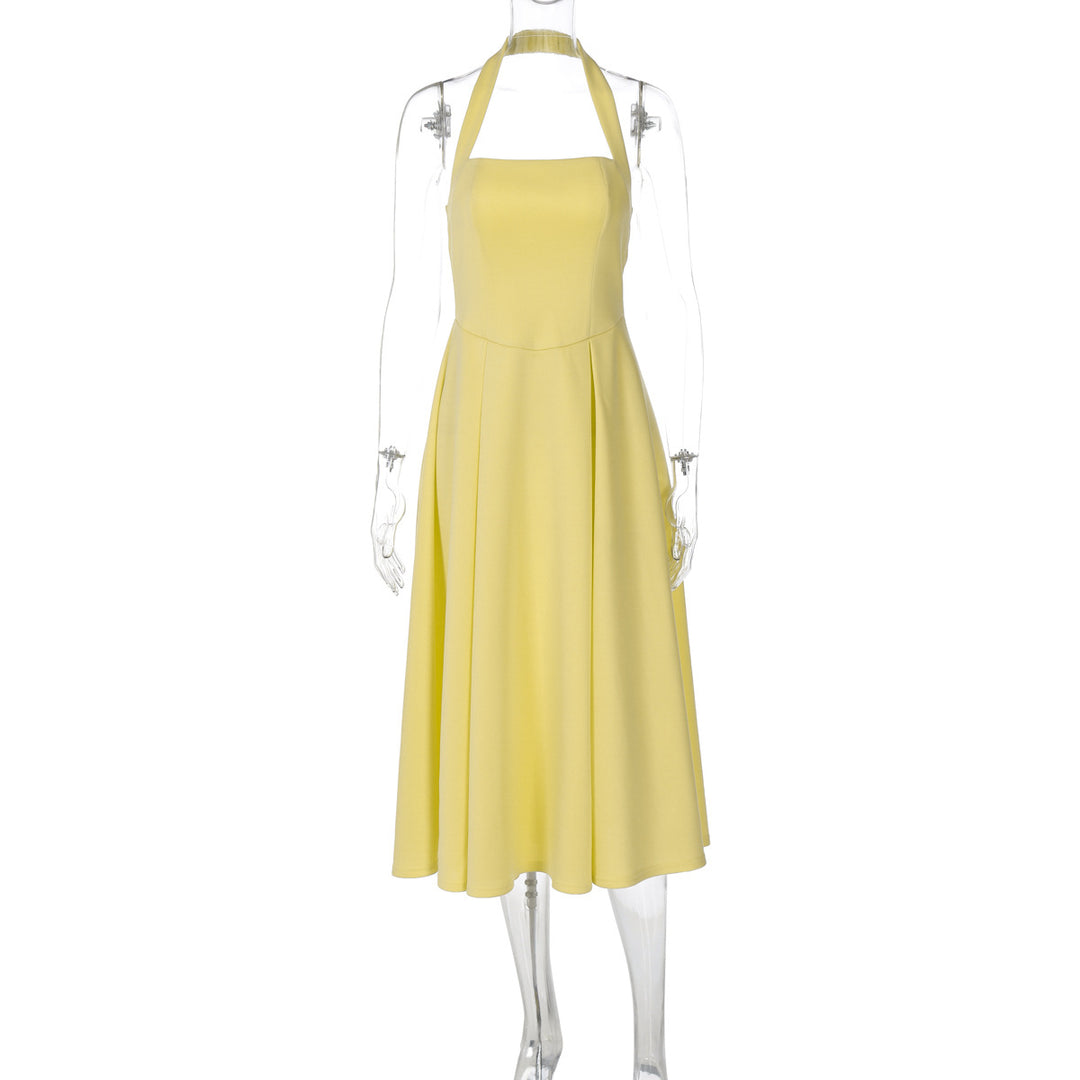 Damen Edles Maxikleid mit quadratischem Ausschnitt und schmalem Taillenband R&B
