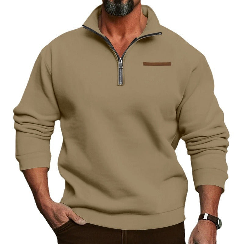 Herren Fleece Sweatshirt mit Reißverschluss R&B