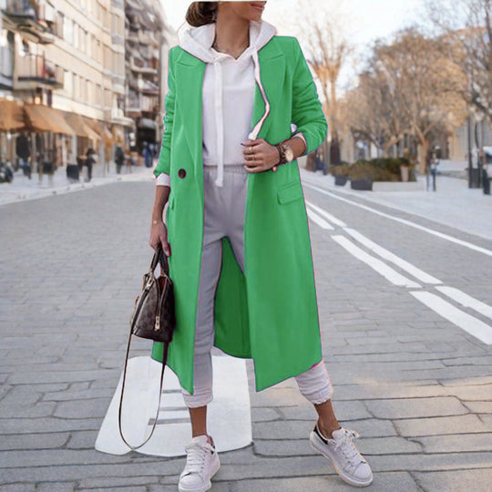 Damen eleganter trenchcoat mit Kapuze R&B