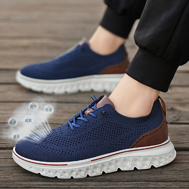 Herren nan atmungsaktive Strick-Sportschuhe mit stoßdämpfender Wabensohle R&B