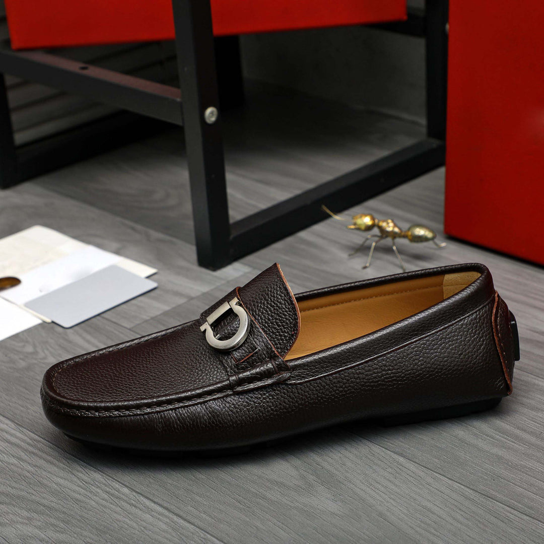 Damen Mokassins aus feinem Leder mit eleganter Applikation R&B
